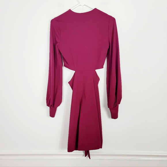 Susana Monaco burgundy long sleeve cutout mini dress - Picture 8 of 8